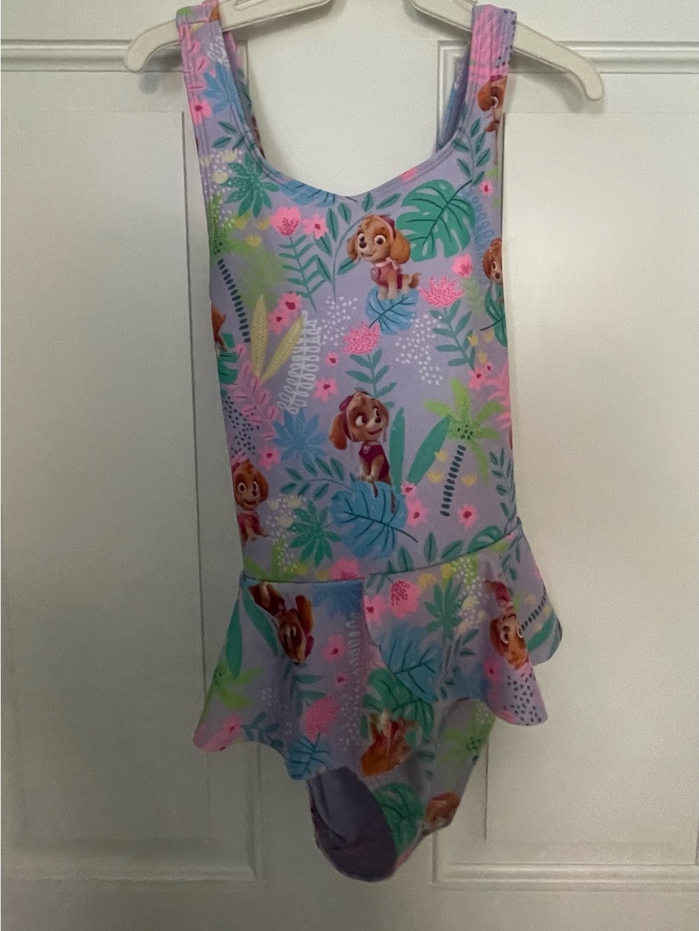 H& M Girls Purple Paw Patrol Skye One-Piece Swimsuit with Skirt